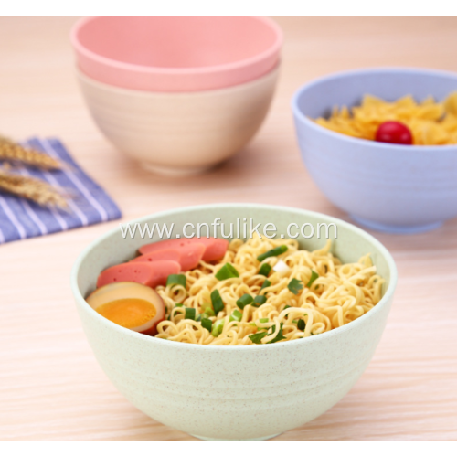 Natural Texture 4 Pairs Wheat Straw Bowls